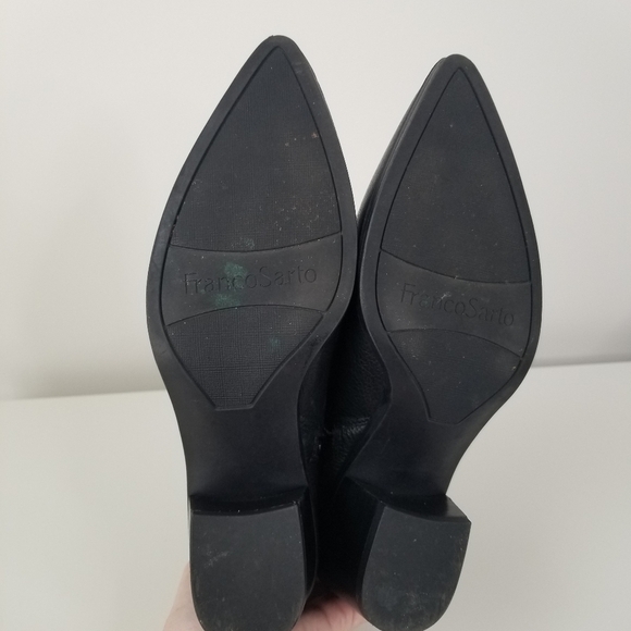 Franco Sarto Black Leather Shay Western Fashion Booties Size 6.5M Ankle Boots - Picture 8 of 11